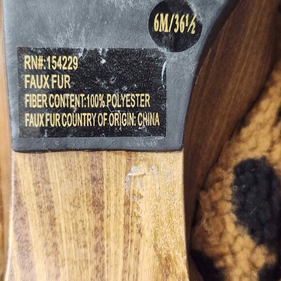 Jessica Simpson Tollia Clog  Mules Faux Shearling Leopard Print Women's Size 6 - Picture 10 of 10